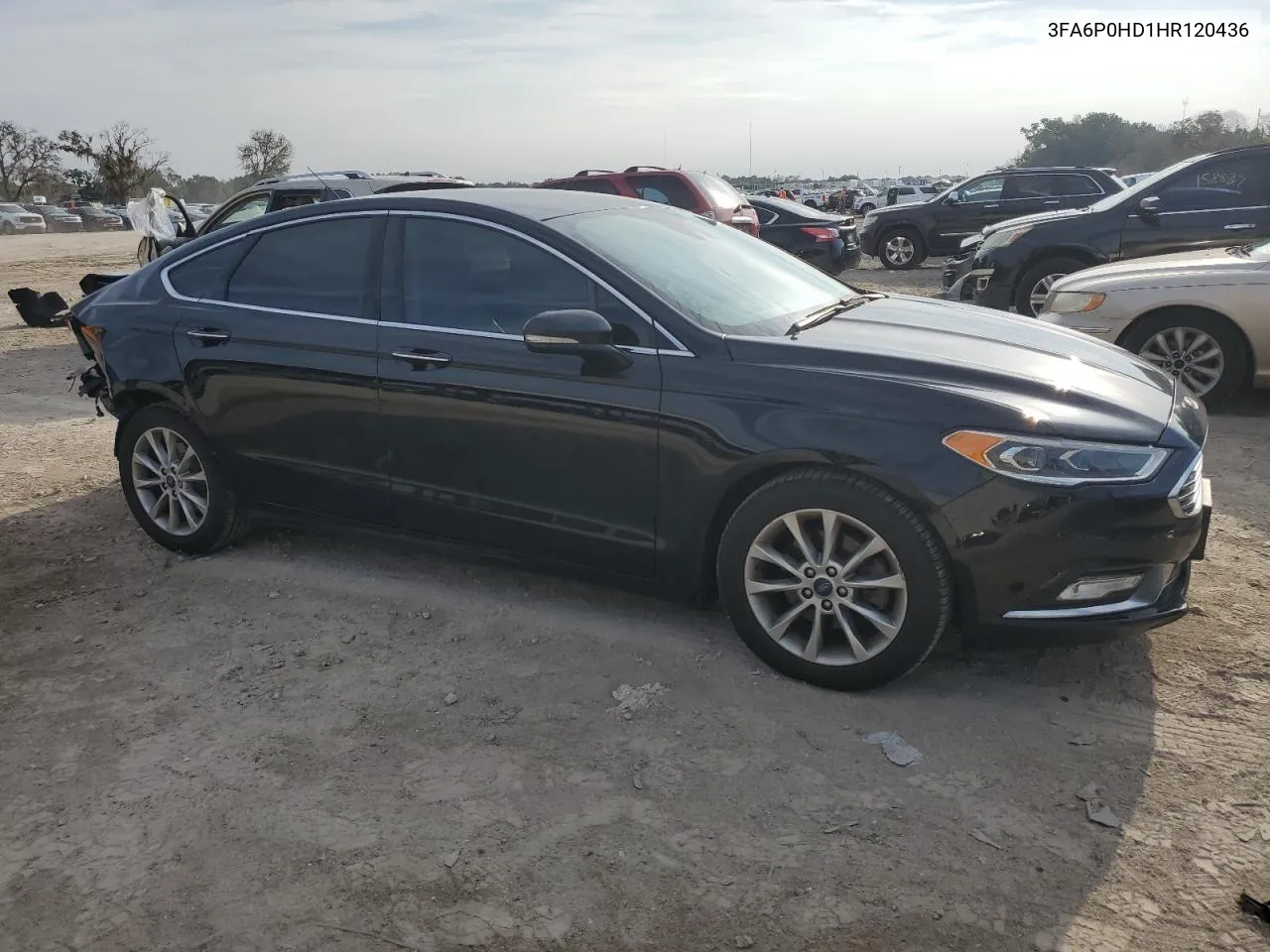 2017 Ford Fusion Se VIN: 3FA6P0HD1HR120436 Lot: 71473334