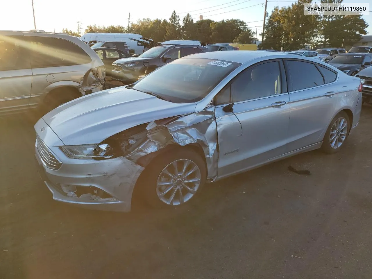 2017 Ford Fusion S Hybrid VIN: 3FA6P0UU1HR119860 Lot: 71680094