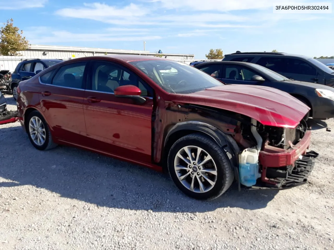 2017 Ford Fusion Se VIN: 3FA6P0HD5HR302494 Lot: 72187844