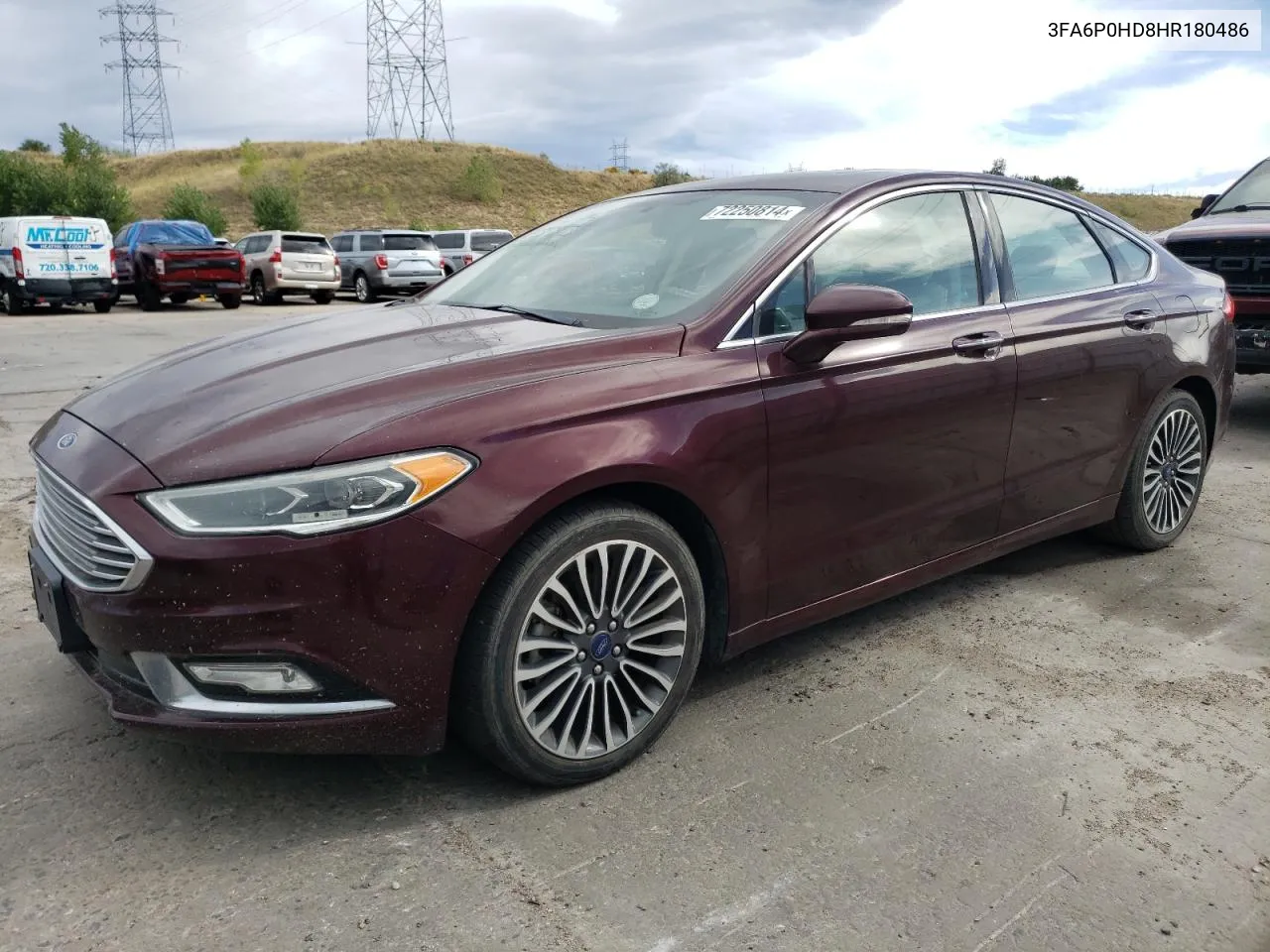 2017 Ford Fusion Se VIN: 3FA6P0HD8HR180486 Lot: 72250814