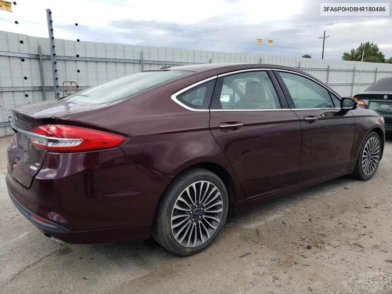 2017 Ford Fusion Se VIN: 3FA6P0HD8HR180486 Lot: 72250814