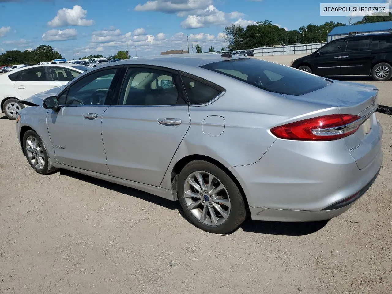 2017 Ford Fusion Se Hybrid VIN: 3FA6P0LU5HR387957 Lot: 73772624