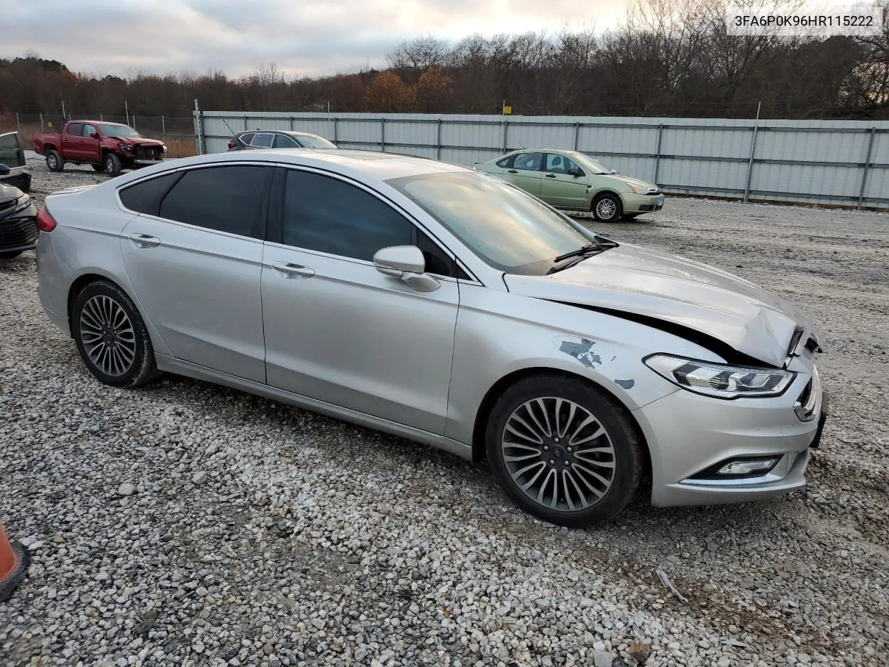 2017 Ford Fusion Titanium VIN: 3FA6P0K96HR115222 Lot: 74212204