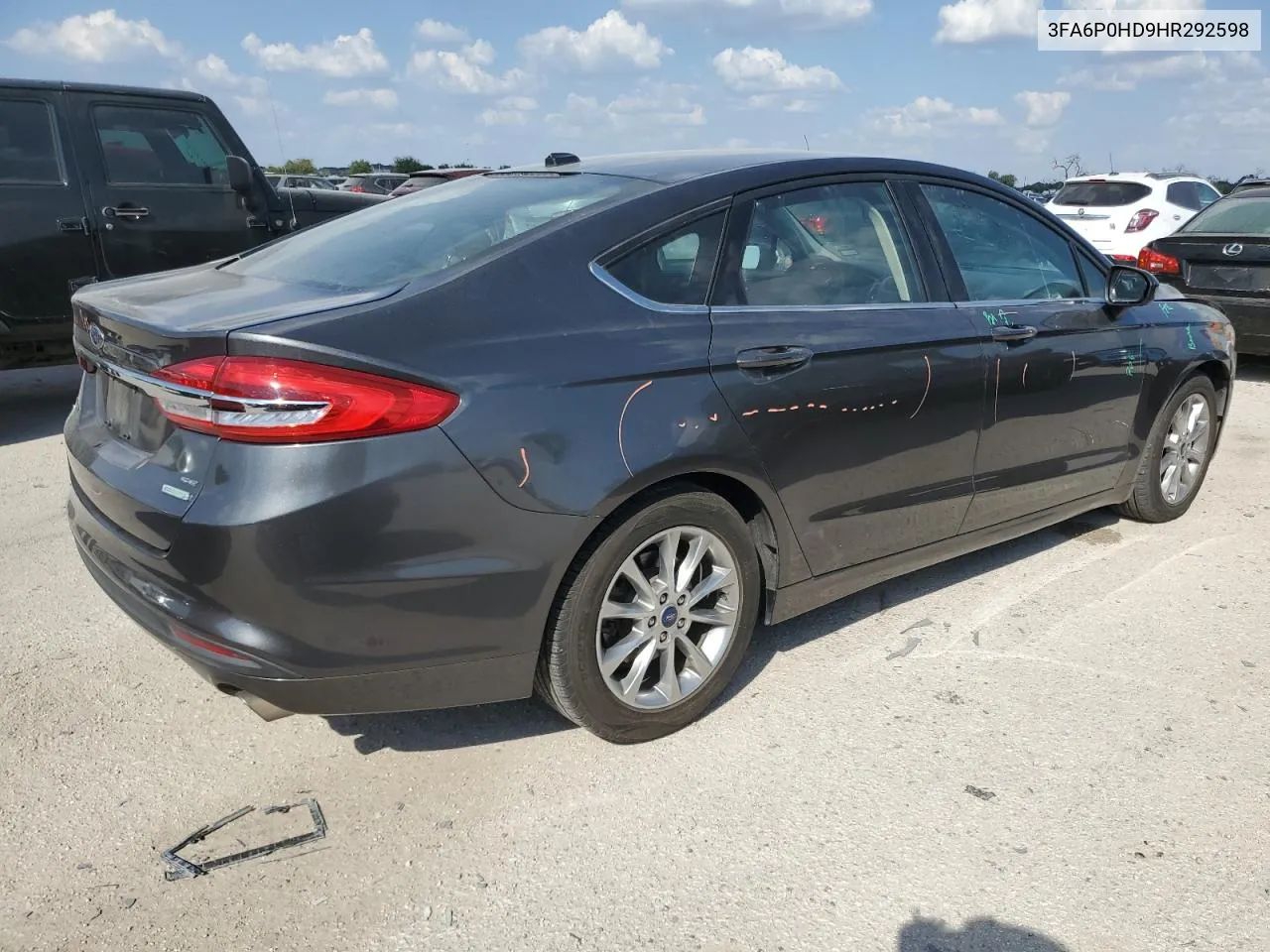 2017 Ford Fusion Se VIN: 3FA6P0HD9HR292598 Lot: 74495524