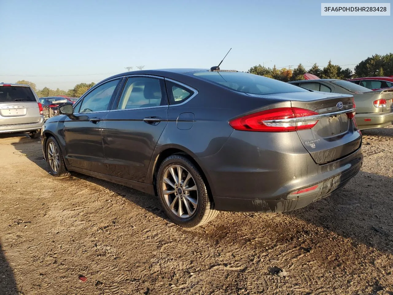 2017 Ford Fusion Se VIN: 3FA6P0HD5HR283428 Lot: 74696554