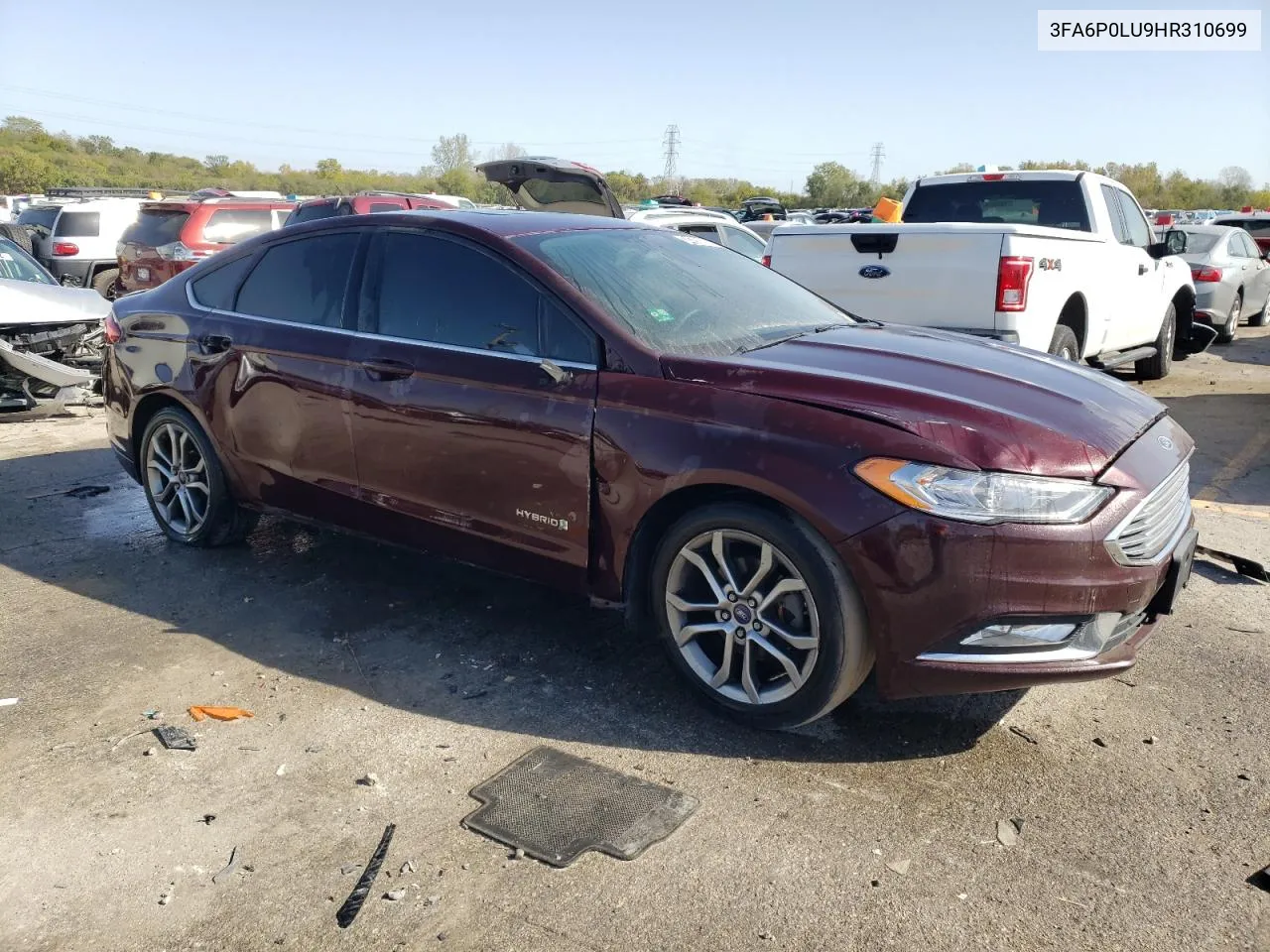 2017 Ford Fusion Se Hybrid VIN: 3FA6P0LU9HR310699 Lot: 74759684