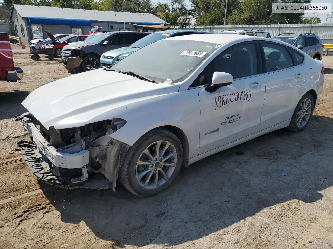 2017 Ford Fusion Se Hybrid VIN: 3FA6P0LU4HR355050 Lot: 74919934