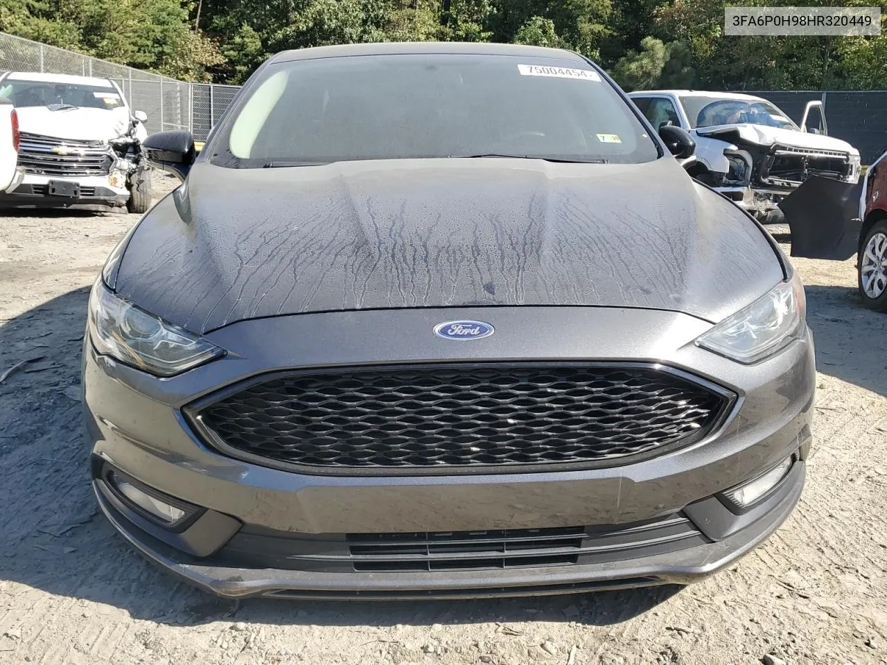 2017 Ford Fusion Se VIN: 3FA6P0H98HR320449 Lot: 75004454