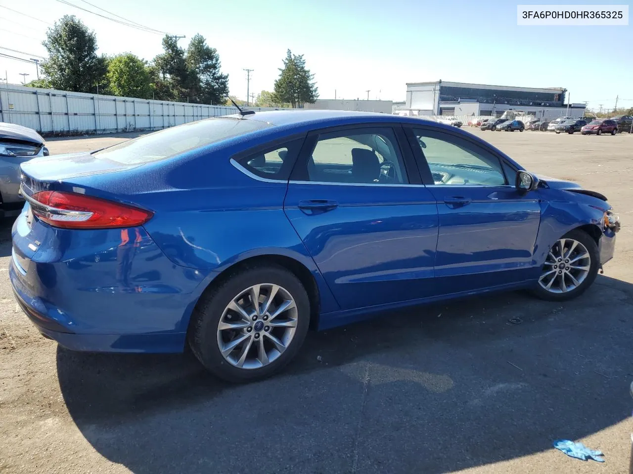 2017 Ford Fusion Se VIN: 3FA6P0HD0HR365325 Lot: 75182434