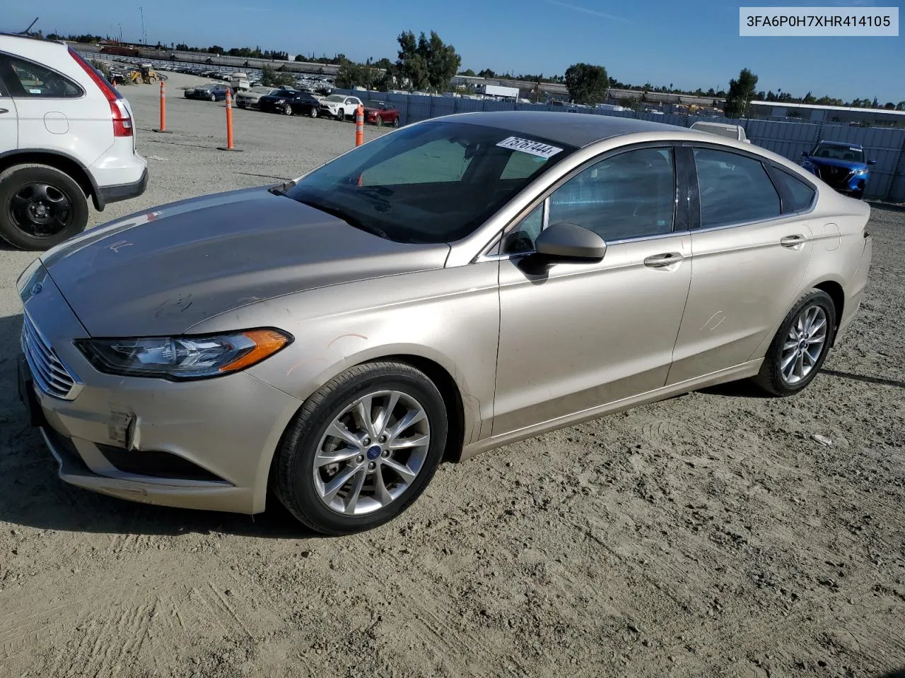 2017 Ford Fusion Se VIN: 3FA6P0H7XHR414105 Lot: 75767444