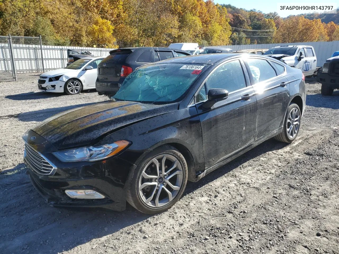 2017 Ford Fusion Se VIN: 3FA6P0H90HR143797 Lot: 76186164