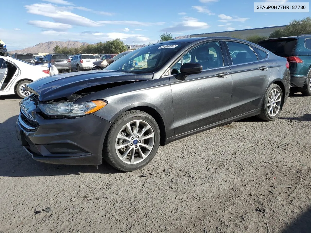 2017 Ford Fusion Se VIN: 3FA6P0H77HR187780 Lot: 77038044