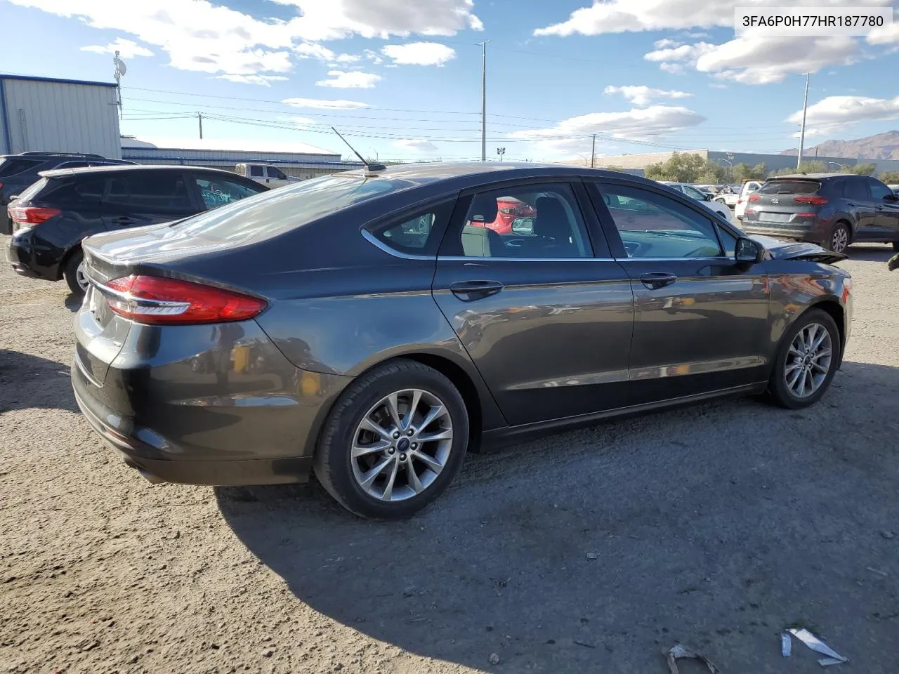 2017 Ford Fusion Se VIN: 3FA6P0H77HR187780 Lot: 77038044