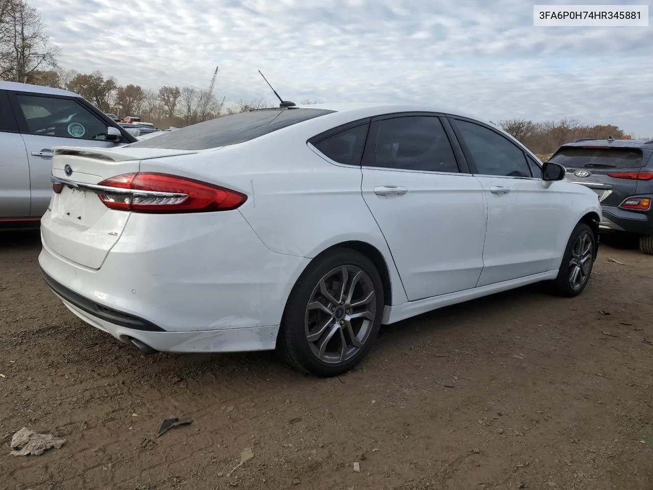 2017 Ford Fusion Se VIN: 3FA6P0H74HR345881 Lot: 77789144