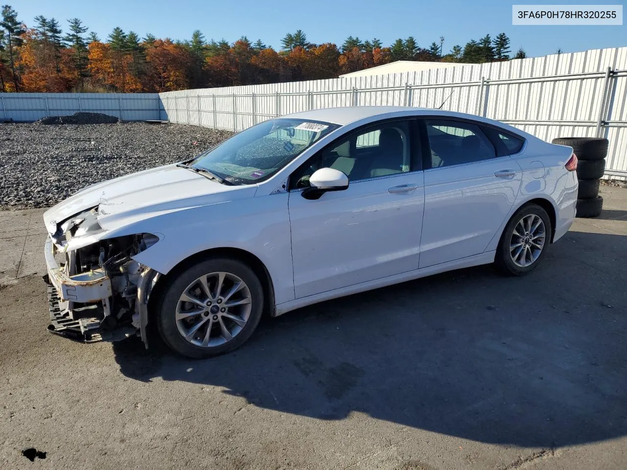 2017 Ford Fusion Se VIN: 3FA6P0H78HR320255 Lot: 77880374