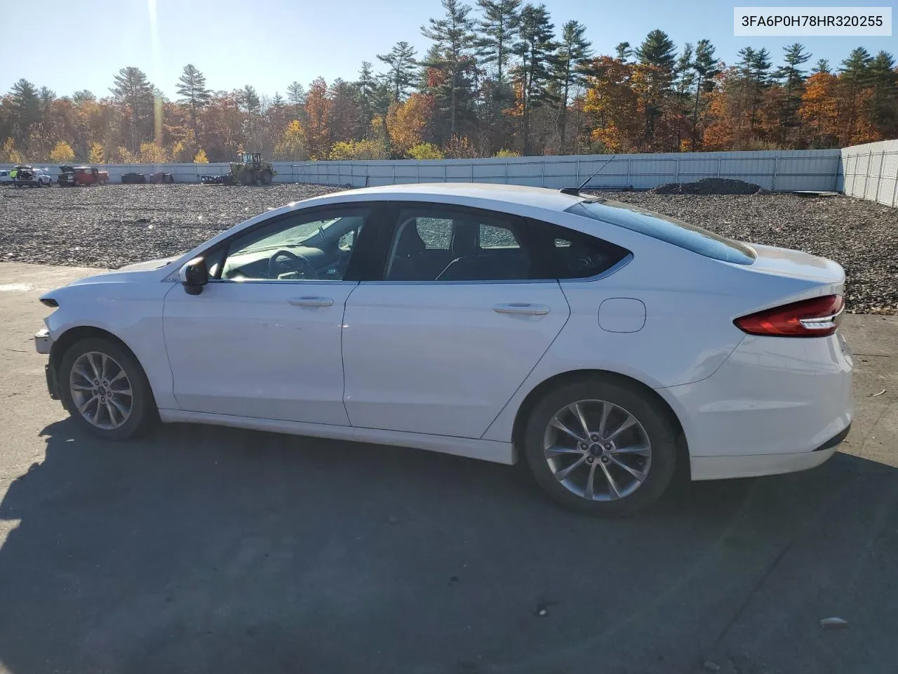 2017 Ford Fusion Se VIN: 3FA6P0H78HR320255 Lot: 77880374