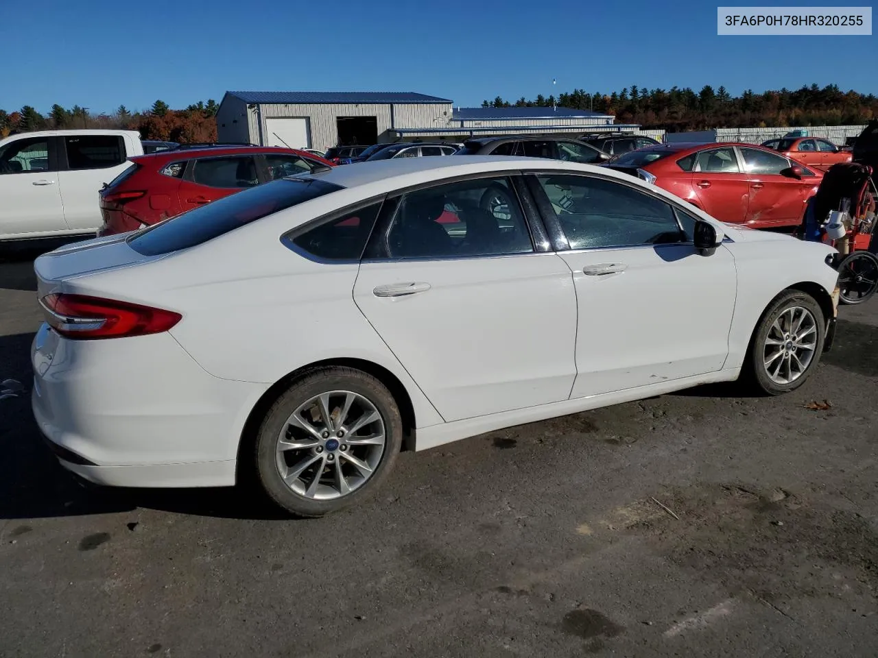 2017 Ford Fusion Se VIN: 3FA6P0H78HR320255 Lot: 77880374