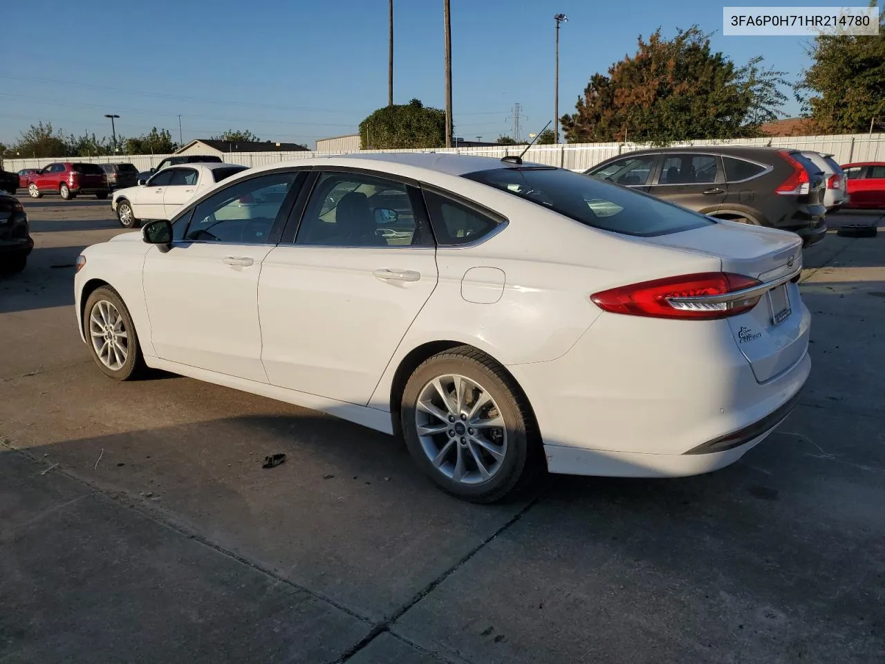 2017 Ford Fusion Se VIN: 3FA6P0H71HR214780 Lot: 77899524