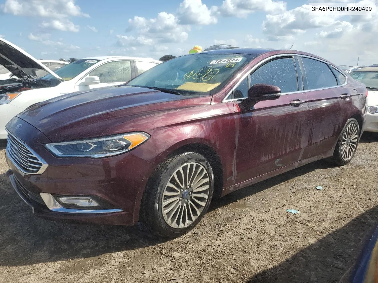 2017 Ford Fusion Se VIN: 3FA6P0HD0HR240499 Lot: 78043084