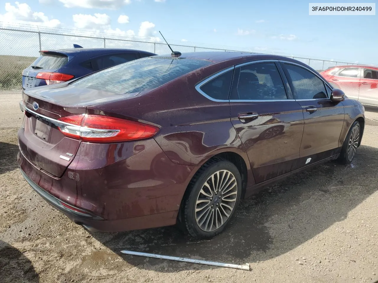 2017 Ford Fusion Se VIN: 3FA6P0HD0HR240499 Lot: 78043084