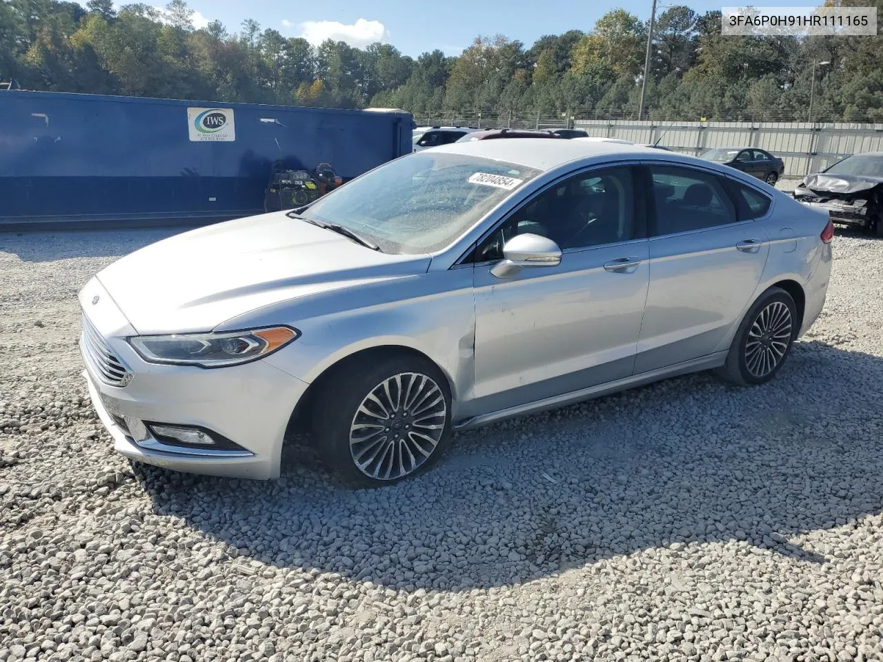 2017 Ford Fusion Se VIN: 3FA6P0H91HR111165 Lot: 78204854