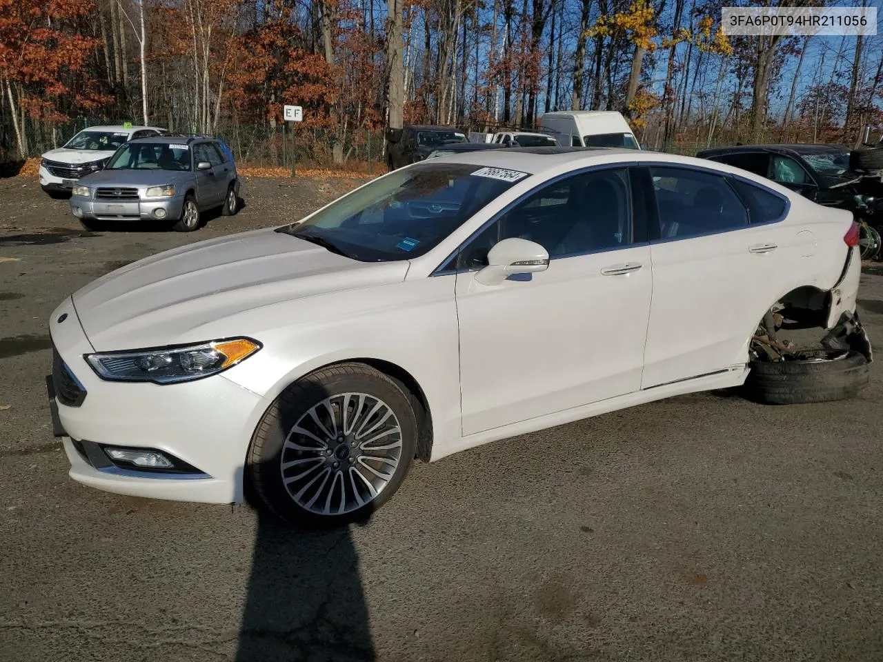 2017 Ford Fusion Se VIN: 3FA6P0T94HR211056 Lot: 78667564