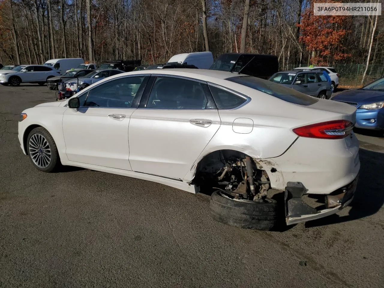 2017 Ford Fusion Se VIN: 3FA6P0T94HR211056 Lot: 78667564