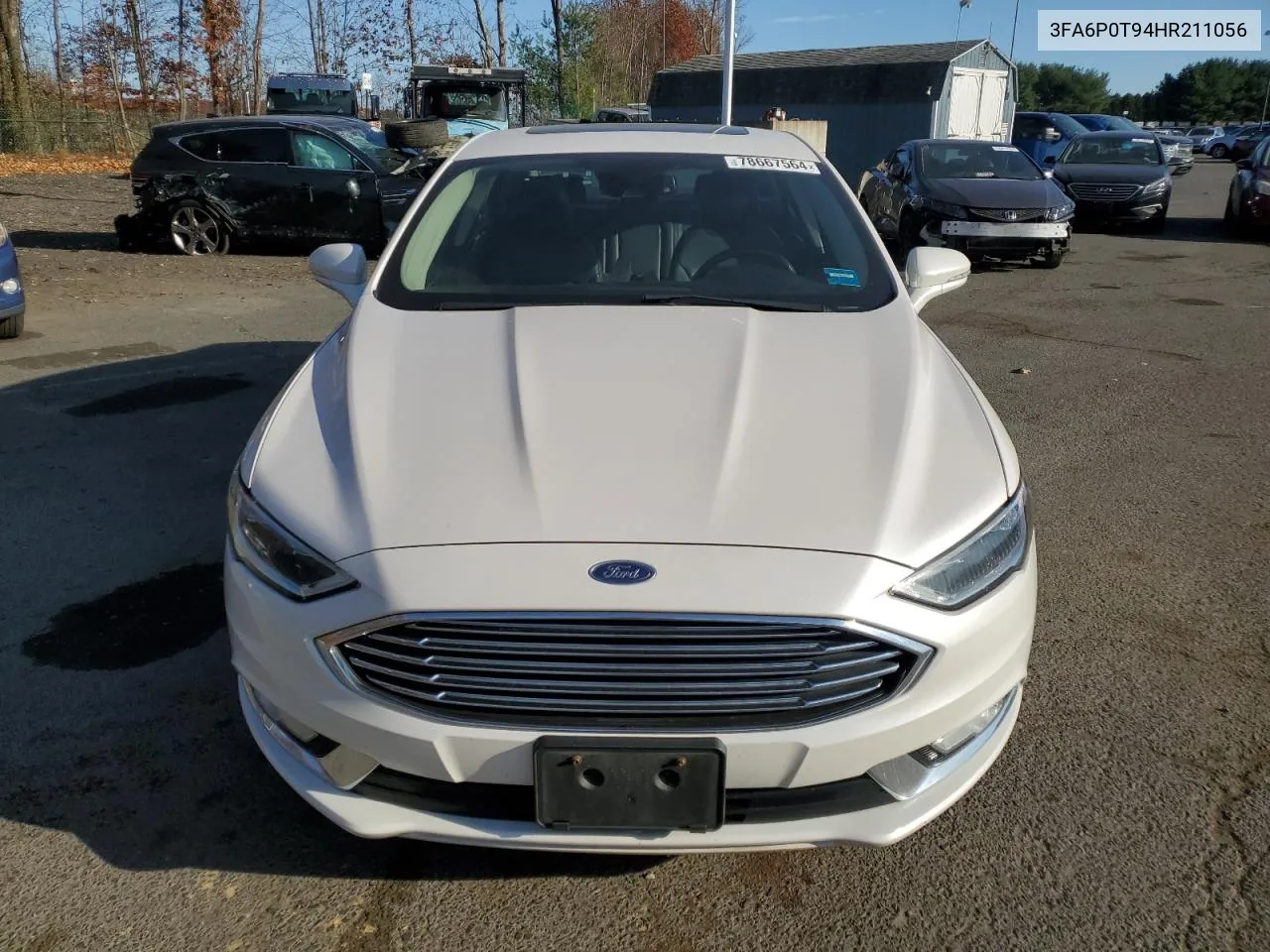 2017 Ford Fusion Se VIN: 3FA6P0T94HR211056 Lot: 78667564