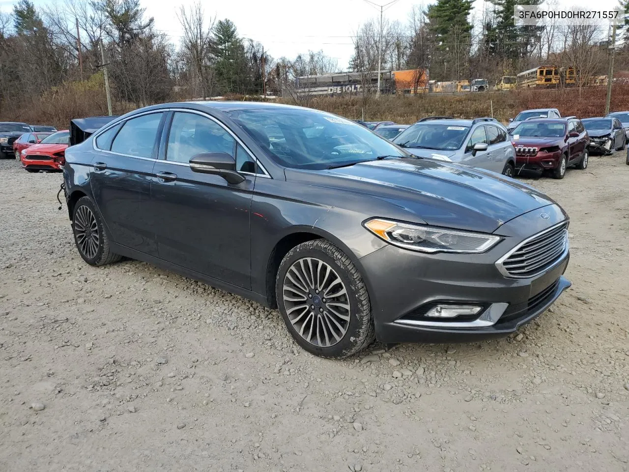 2017 Ford Fusion Se VIN: 3FA6P0HD0HR271557 Lot: 78776414