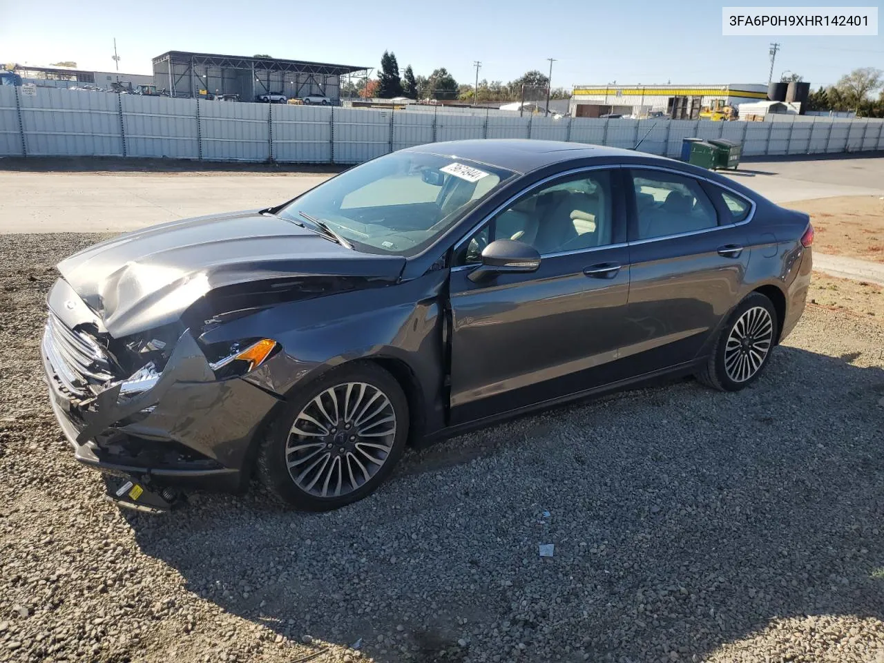 2017 Ford Fusion Se VIN: 3FA6P0H9XHR142401 Lot: 79674944