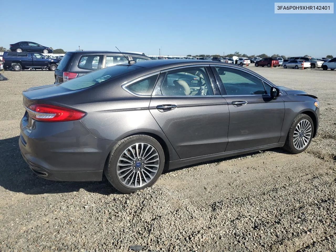 2017 Ford Fusion Se VIN: 3FA6P0H9XHR142401 Lot: 79674944