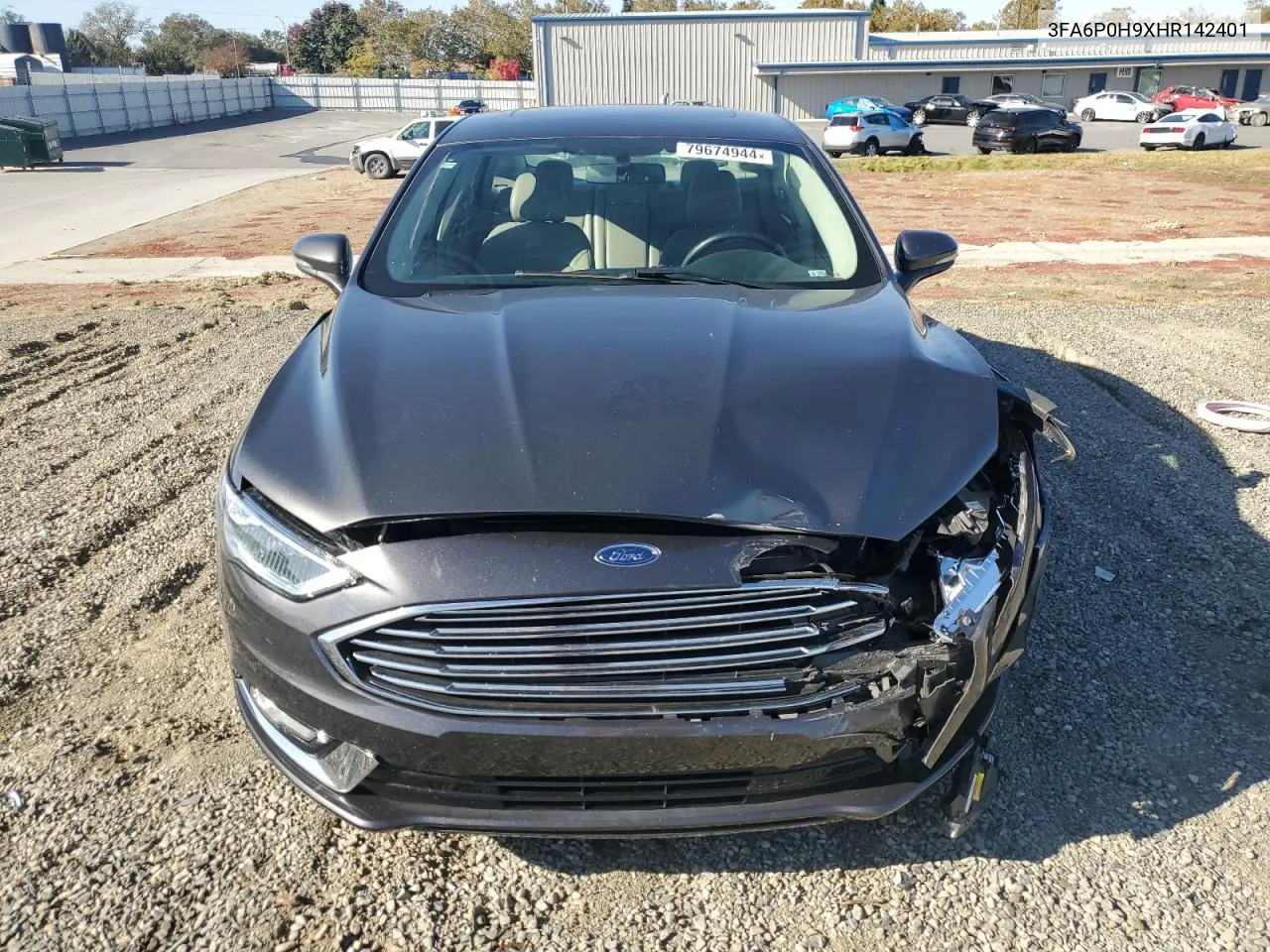 2017 Ford Fusion Se VIN: 3FA6P0H9XHR142401 Lot: 79674944