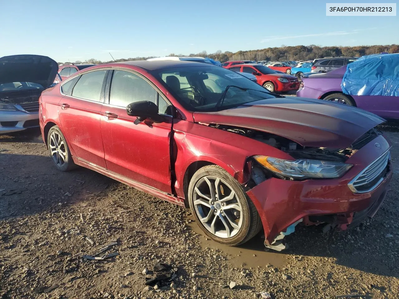 2017 Ford Fusion Se VIN: 3FA6P0H70HR212213 Lot: 79861274