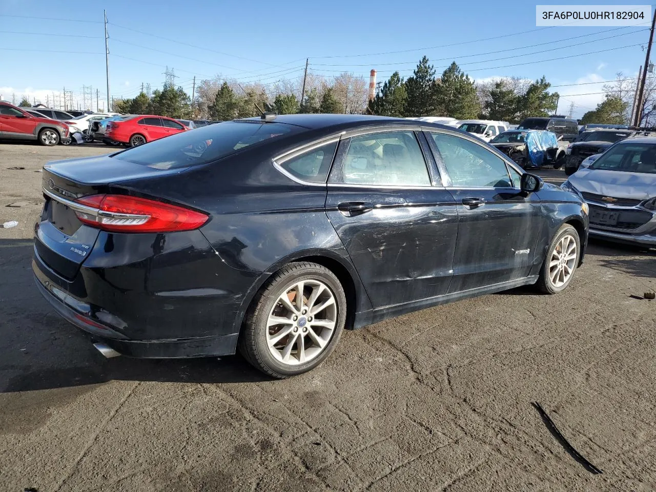 2017 Ford Fusion Se Hybrid VIN: 3FA6P0LU0HR182904 Lot: 81643804