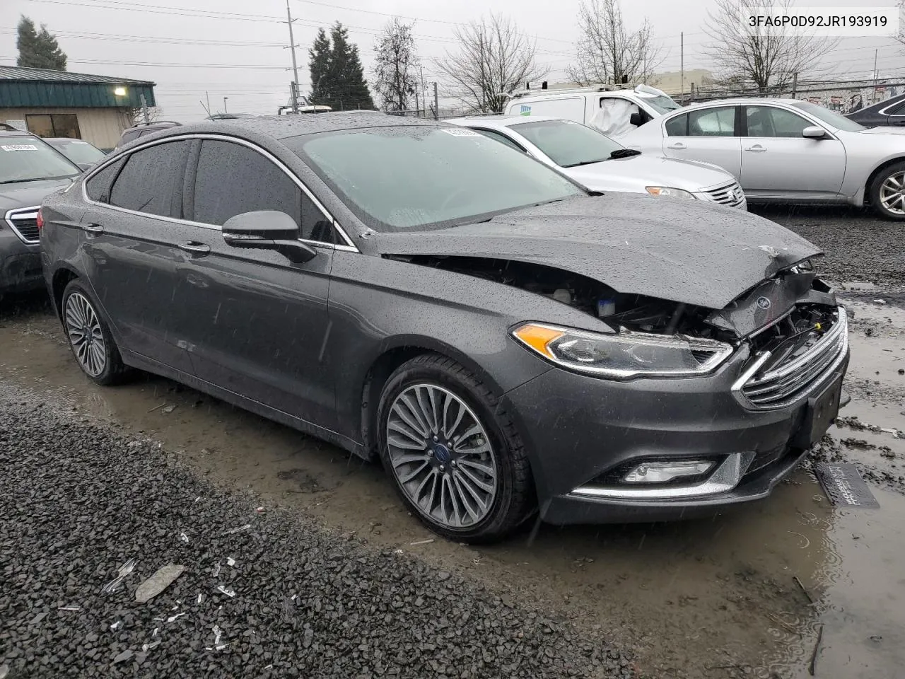 2018 Ford Fusion Titanium/Platinum VIN: 3FA6P0D92JR193919 Lot: 42188094