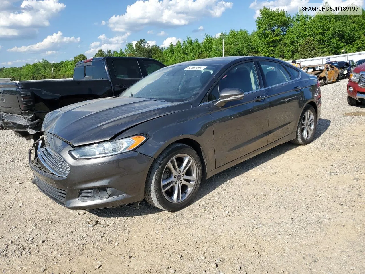 2018 Ford Fusion Se VIN: 3FA6P0HD5JR189197 Lot: 52661694