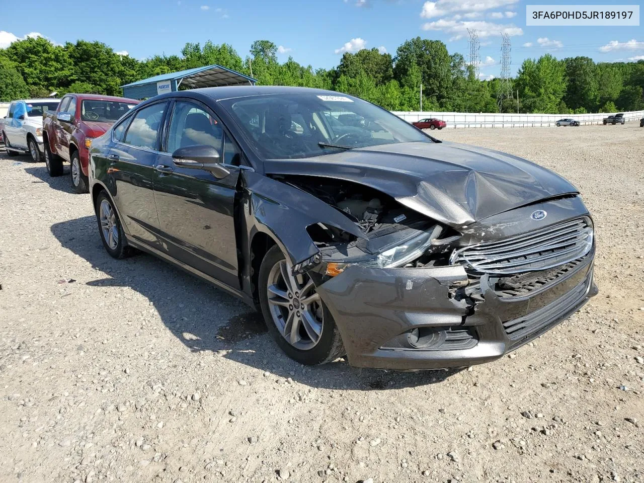 2018 Ford Fusion Se VIN: 3FA6P0HD5JR189197 Lot: 52661694