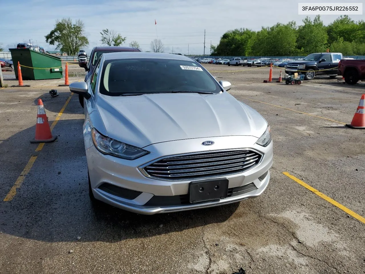 2018 Ford Fusion S VIN: 3FA6P0G75JR226552 Lot: 53572754