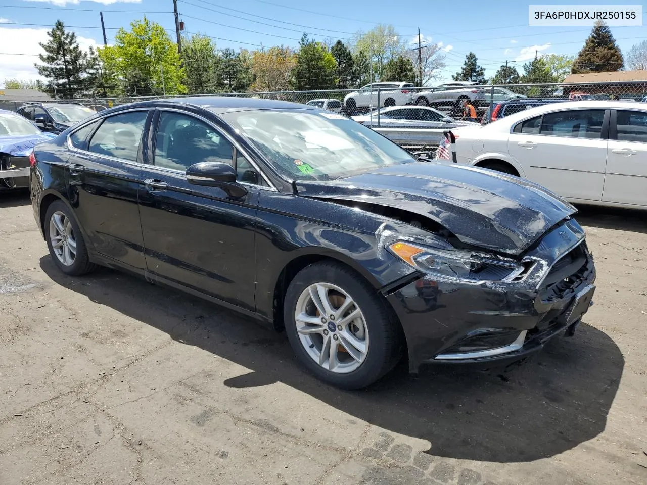 2018 Ford Fusion Se VIN: 3FA6P0HDXJR250155 Lot: 54138804