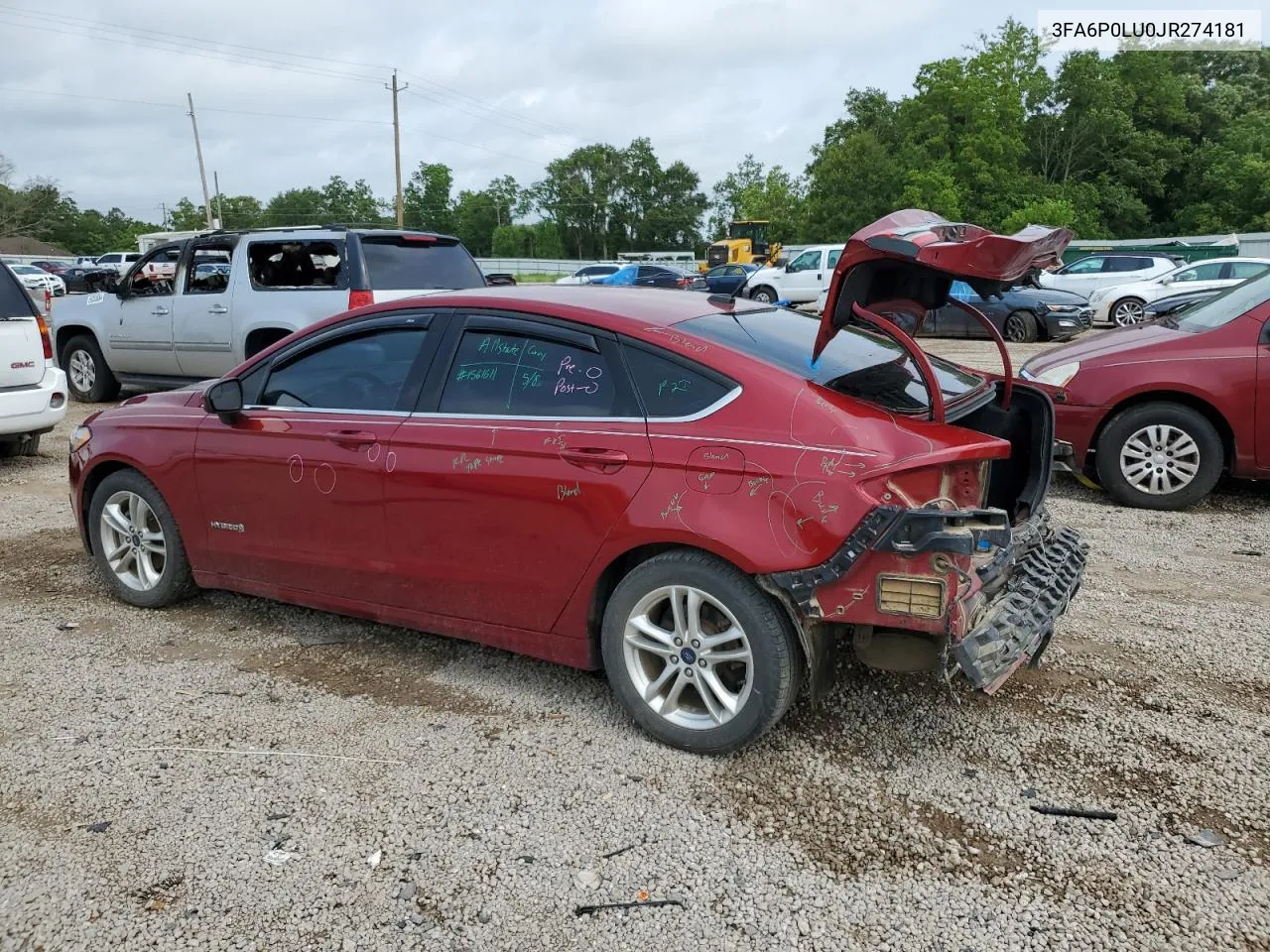 2018 Ford Fusion Se Hybrid VIN: 3FA6P0LU0JR274181 Lot: 55382104