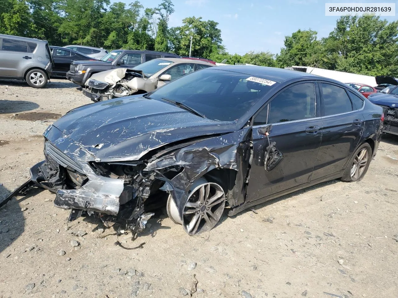 2018 Ford Fusion Se VIN: 3FA6P0HD0JR281639 Lot: 58072254