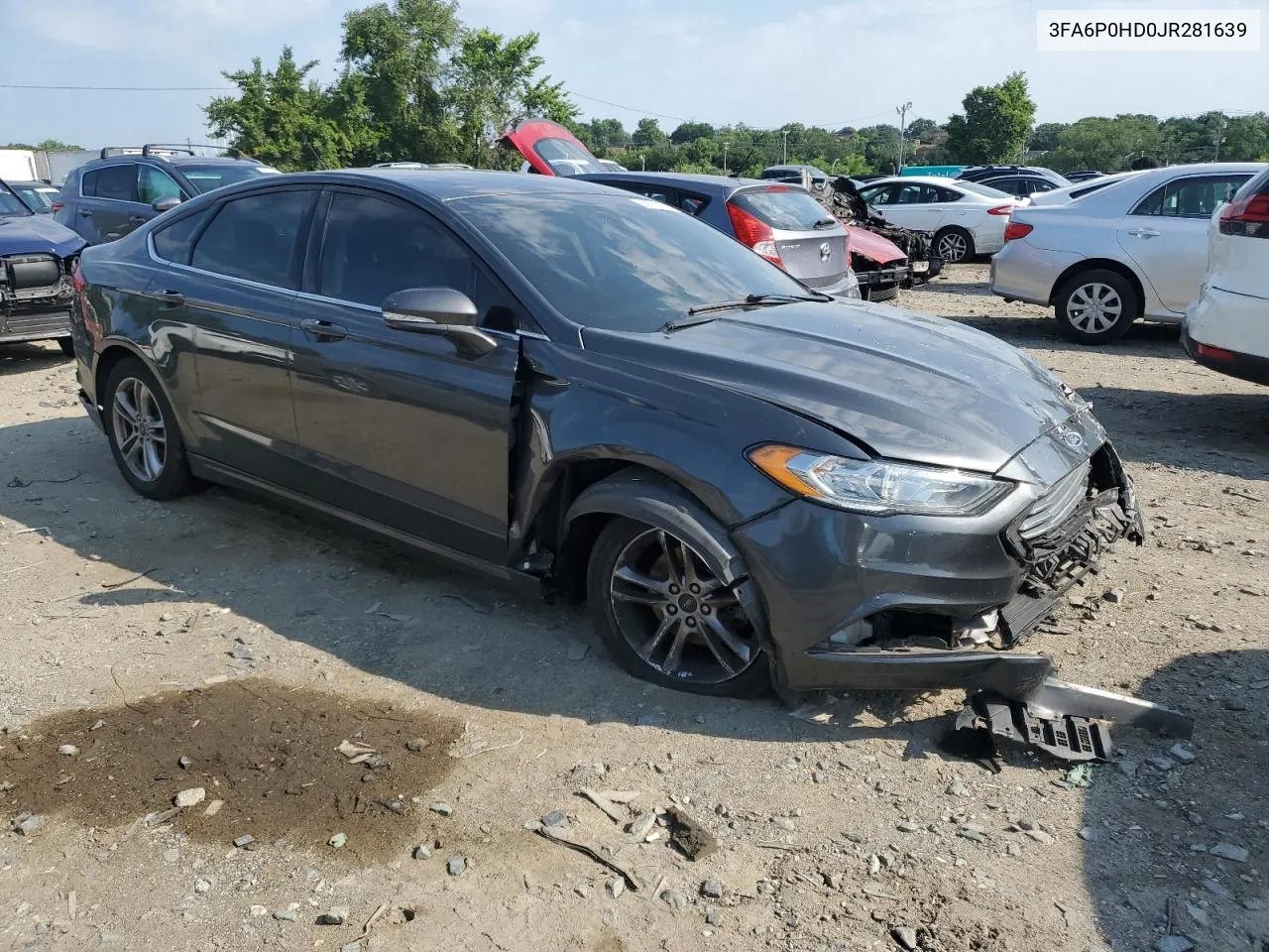 2018 Ford Fusion Se VIN: 3FA6P0HD0JR281639 Lot: 58072254