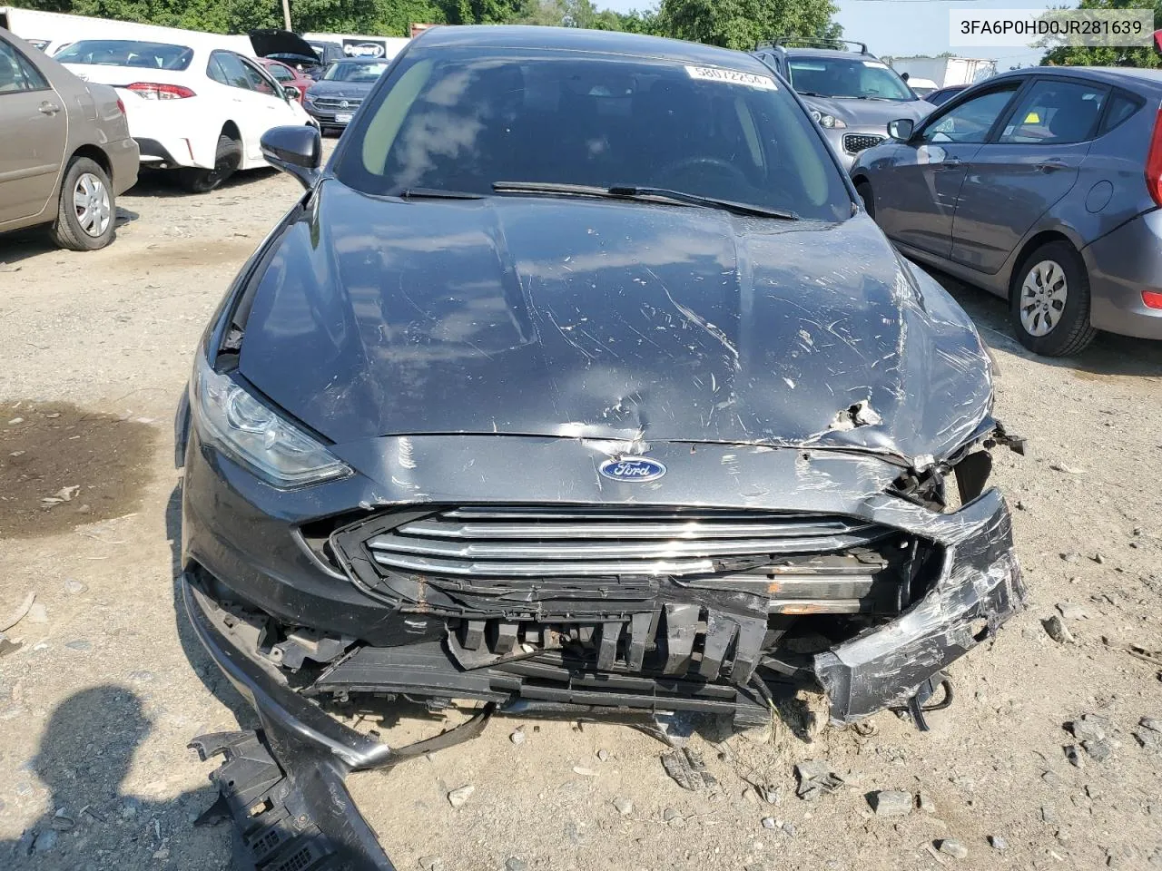 2018 Ford Fusion Se VIN: 3FA6P0HD0JR281639 Lot: 58072254