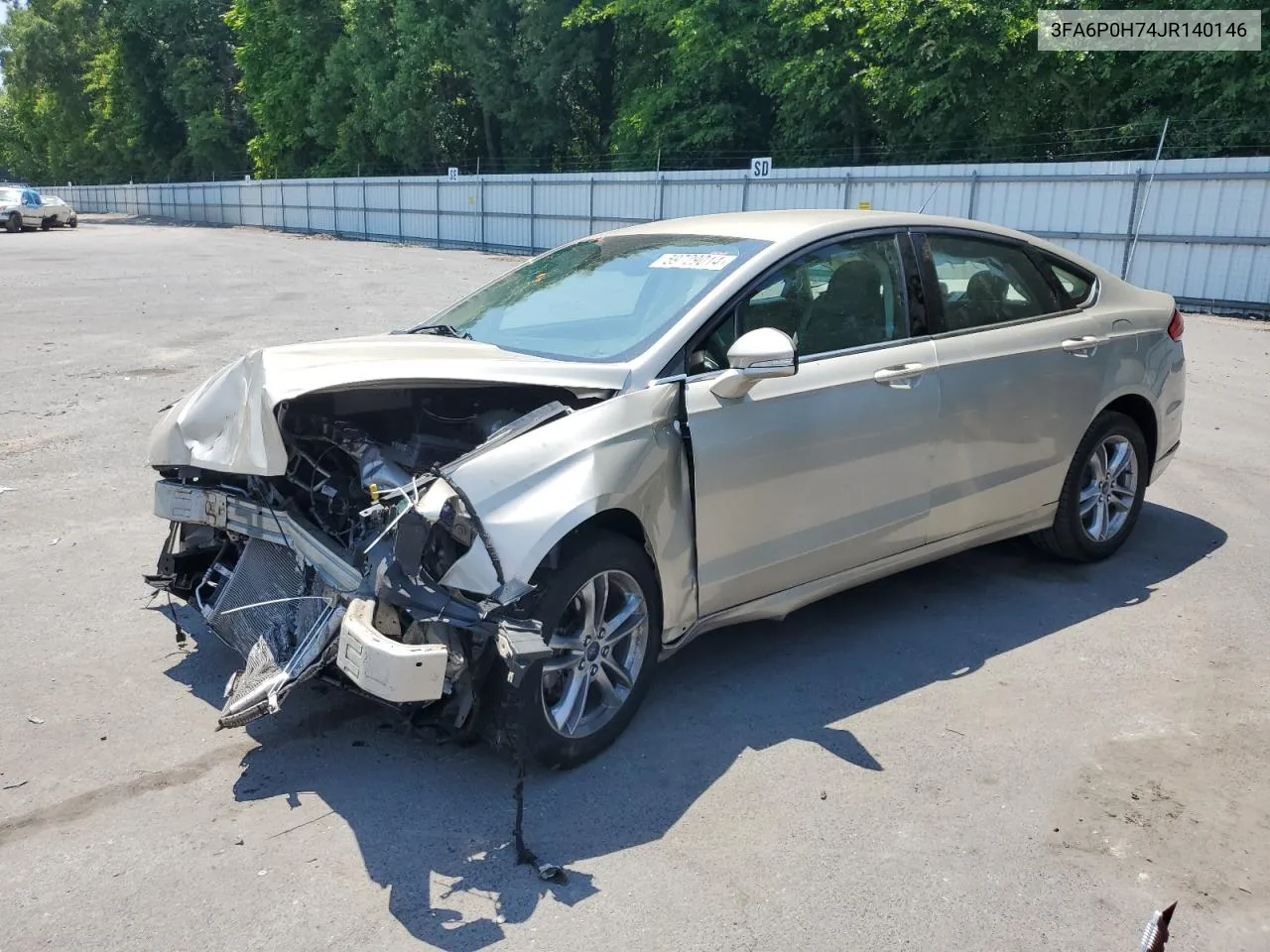 2018 Ford Fusion Se VIN: 3FA6P0H74JR140146 Lot: 59729014