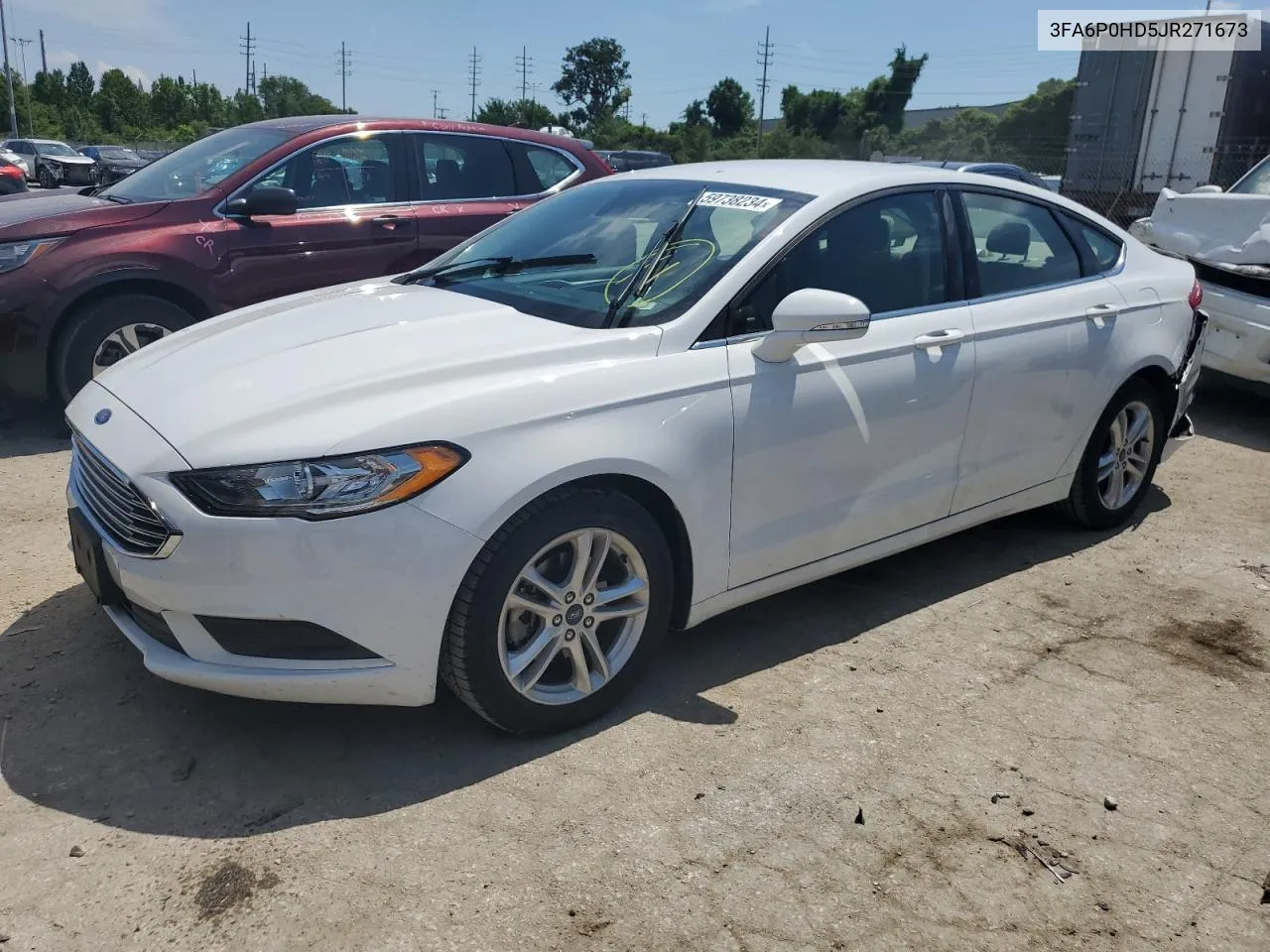 2018 Ford Fusion Se VIN: 3FA6P0HD5JR271673 Lot: 59738234