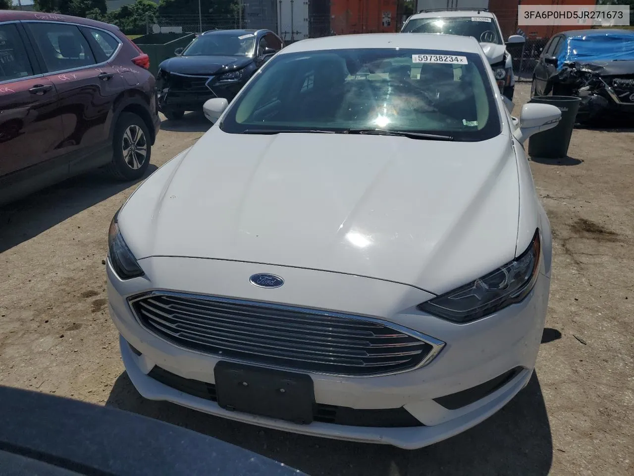 2018 Ford Fusion Se VIN: 3FA6P0HD5JR271673 Lot: 59738234