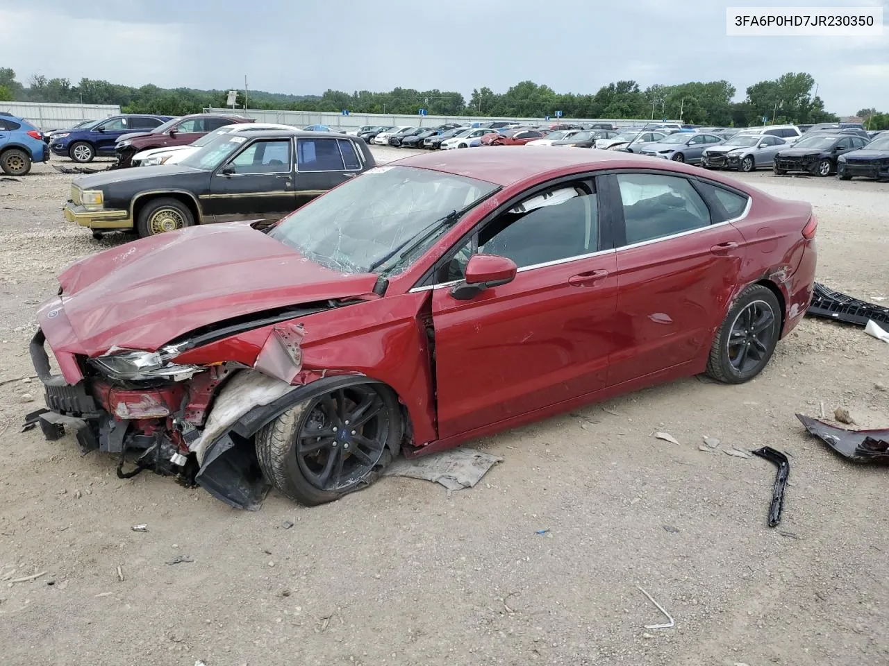 2018 Ford Fusion Se VIN: 3FA6P0HD7JR230350 Lot: 60635594