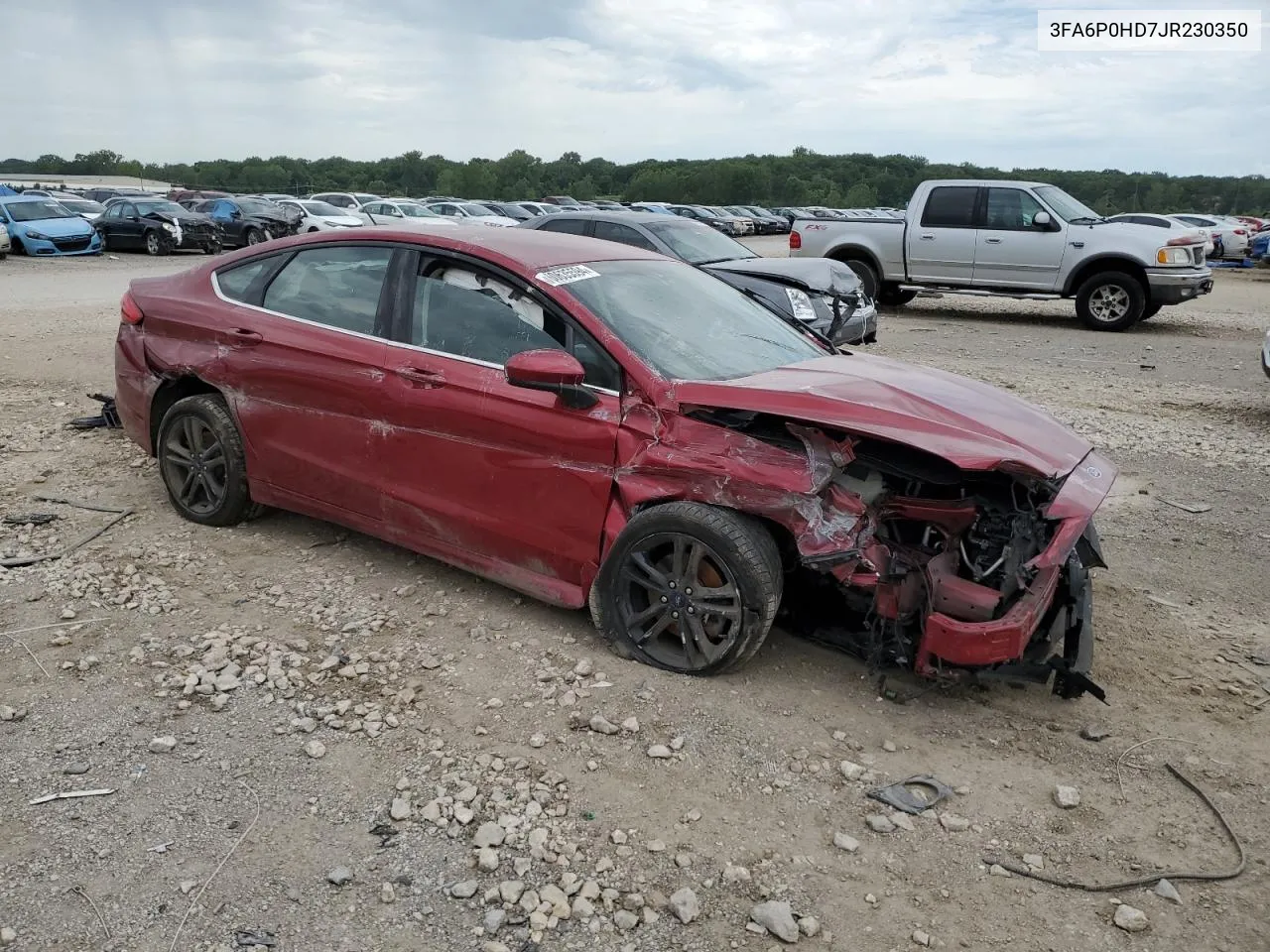 2018 Ford Fusion Se VIN: 3FA6P0HD7JR230350 Lot: 60635594