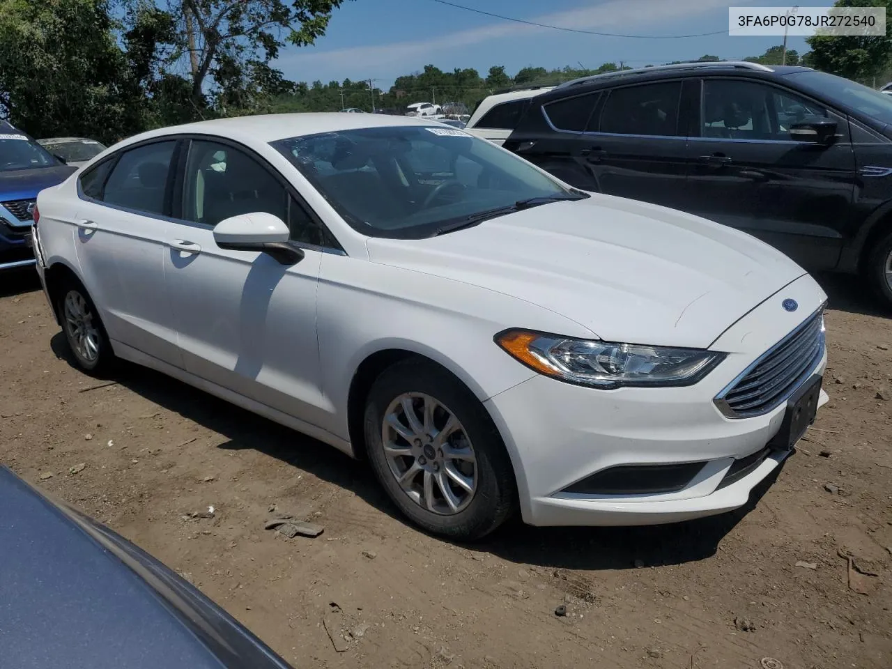 2018 Ford Fusion S VIN: 3FA6P0G78JR272540 Lot: 61108224