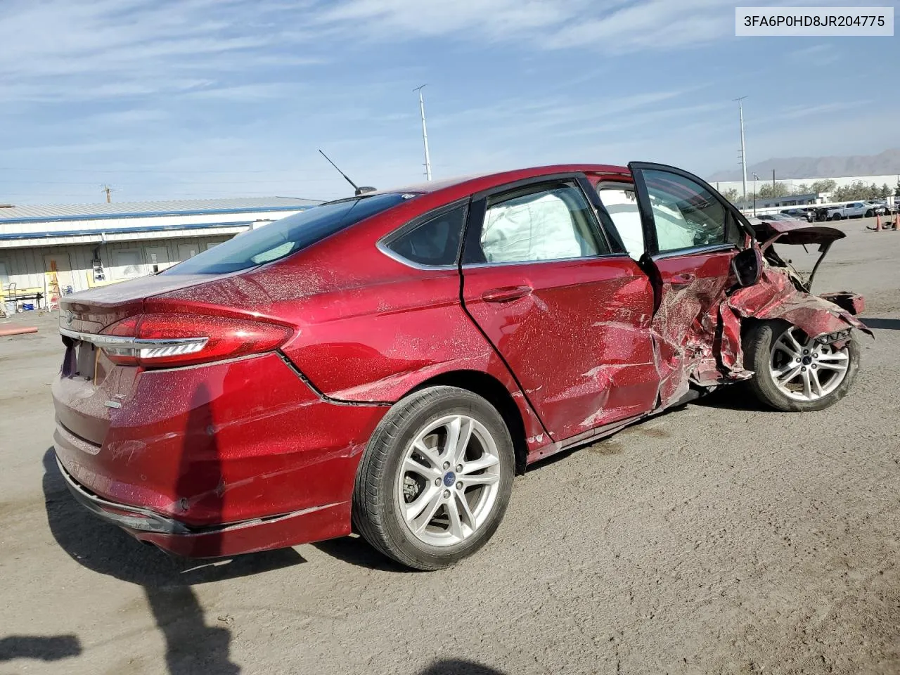 2018 Ford Fusion Se VIN: 3FA6P0HD8JR204775 Lot: 66537044